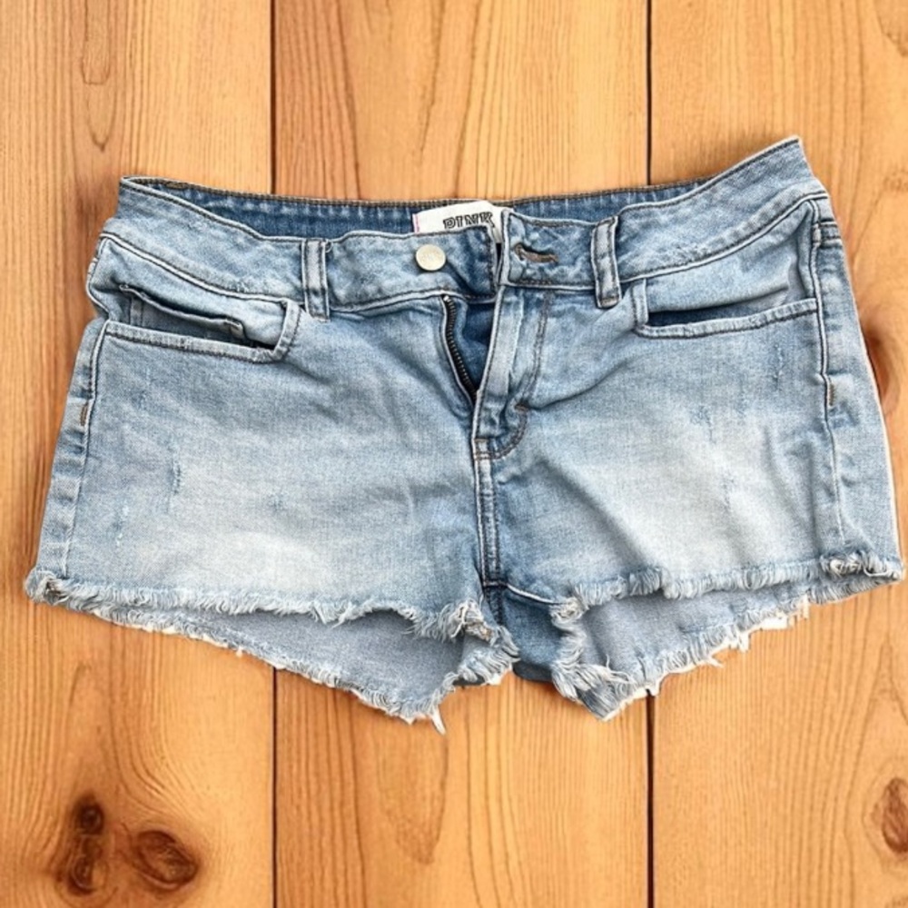 Pink Victorias Secret Jeans Shorts Womens Size 6 Used